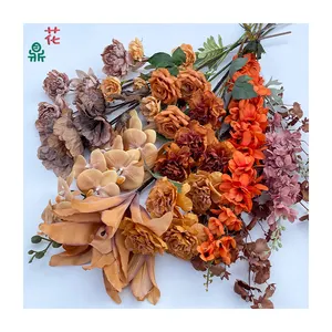 Wedding And Autumn Colors Beautiful Chen Scenery Silk Flower Brown Wedding Hall Photography Props Artificial Flowers