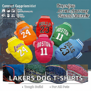 Camisetas de poliéster de los <span class=keywords><strong>Lakers</strong></span> para perros grandes y medianos, cómodas, transpirables, con estampado, para verano y primavera - Product Image 3