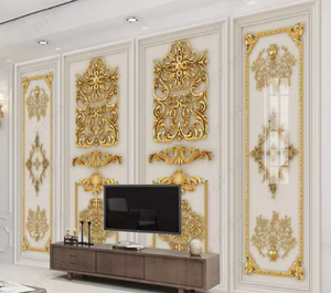 Mural <span class=keywords><strong>de</strong></span> Estilo Real para Dormitorio y Uso en Hoteles, Papel Tapiz <span class=keywords><strong>de</strong></span> Lujo con Relieve Dorado <span class=keywords><strong>de</strong></span> <span class=keywords><strong>Corte</strong></span> Europea, Decoración del Hogar - Product Image 4