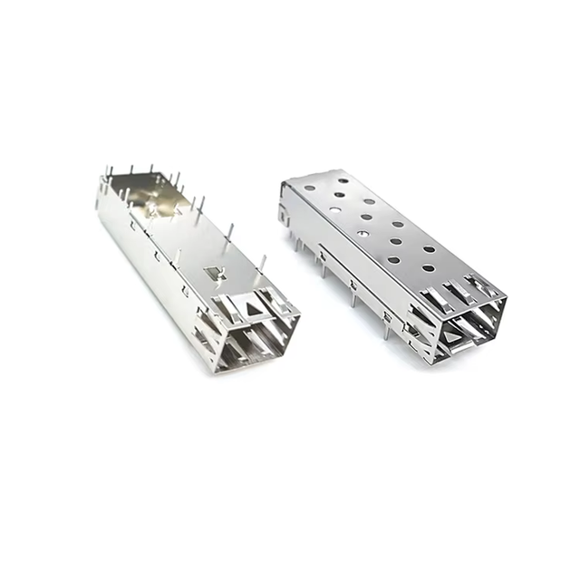 DGKYD Single Port 1x1 Press Fit Type RJ45 Jack Plug 0.2mm 15U SFP Cage Stainless Steel Springs LCP Shell W/O Heatsink Connector