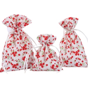 Bolsas de Regalo de Tela con Cordón, Diseño de Flores Pequeñas, para Uso Diario, Cumpleaños, Baby Shower, Bodas, Precio de Fábrica - Product Image 3