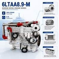 Moteur diesel de propulsion marine CUMS 6LTAA8.9-M 250KW 335HP, moteur robuste pour bateau de pêche, remorqueur, navire commercial