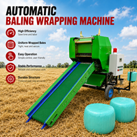 Mini-presse à balles ronde portable pour ensilage et foin avec enveloppeuse 220V pour usage domestique et agricole