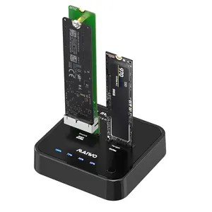 Bays Tool Free Mini USB 3.2 Gen2x2 NVMe / 12 + 16พิน AHCI M.2เครื่องทำสำเนาสถานีเชื่อมต่อ SSD 20Gbps โซลิดสเตทไดรฟ์ Dock