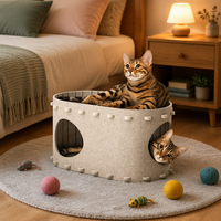 Nichoir pour chat amovible de style moderne pour l'intérieur avec coussin en feutre et tissu non tissé, taille personnalisable, doux et écologique