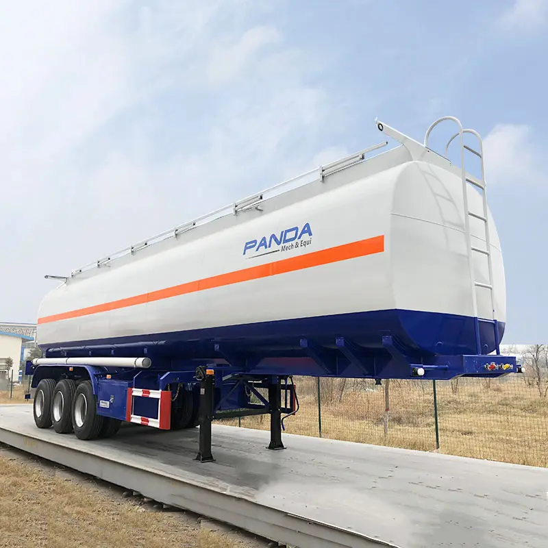 Dieselolietank Brandstoftanker Oplegger Te Koop Vloeibare 3 As 42000 45000 48000 Liter Stalen Panda Oplegger