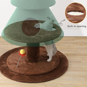 Fabricant de tour d'arbre de Noël en peluche verte de luxe personnalisée pour gros chat Maison durable pour <span class=keywords><strong>animaux</strong></span> de compagnie Matériau en bois de sisal pour <span class=keywords><strong>animaux</strong></span> - Product Image 3