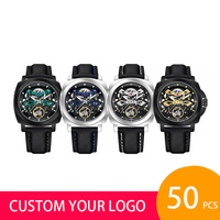 En stock 1 pièce, logo personnalisé, 50 pièces, Pagani Design YS017, fabricant OEM ODM, montre-bracelet automatique mécanique de luxe pour hommes