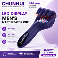 Großhandel LED-Display Herren-Masturbator Vibrations-Masturbator Hodenmassagegerät Stimulator