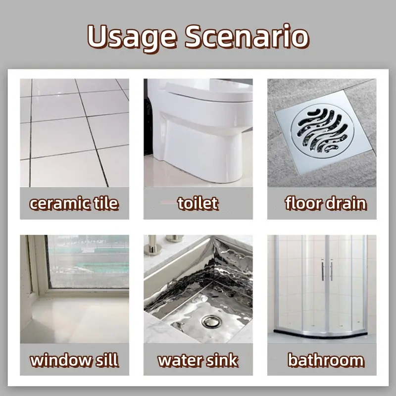 Rivestimento impermeabile trasparente di alta qualità per lo scarico del pavimento, davanzale della finestra, lavandino dell'acqua, piastrelle di ceramica, bagno, cucina