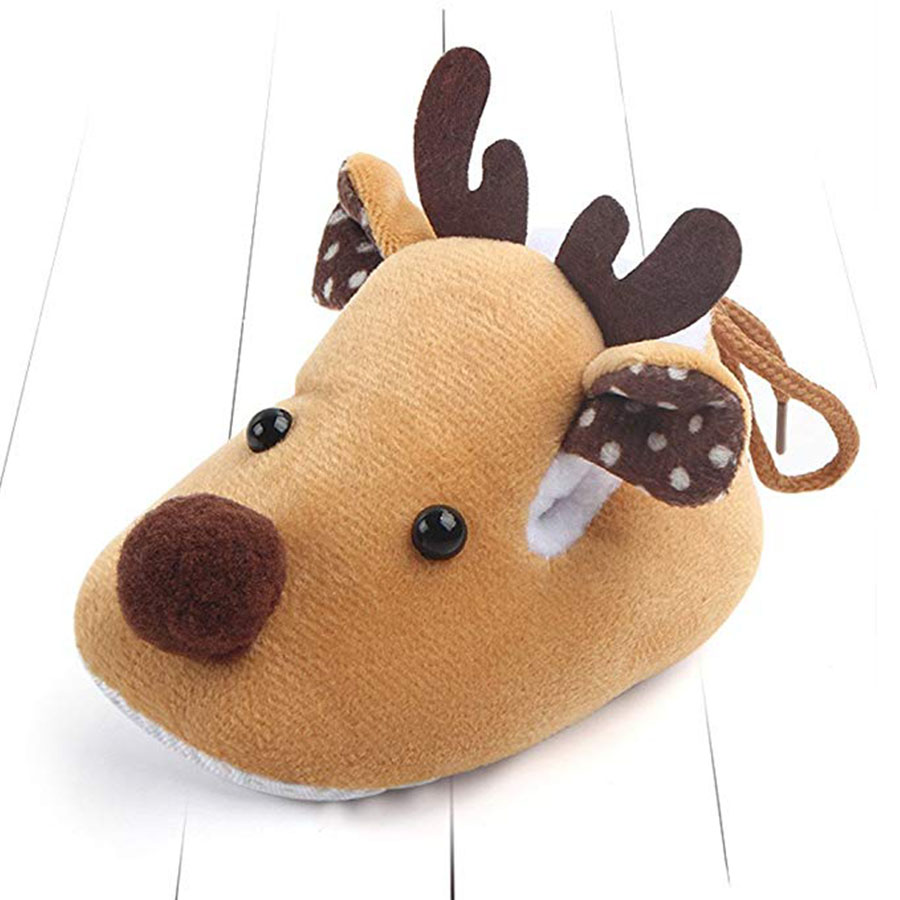 Z169 нескользящая подошва детская плюшевая Рождественская обувь с оленями очаровательные милые дизайнерские детские ботинки с животными