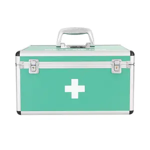 एल्यूमीनियम मिश्र धातु क्लिनिक आउट पेशेंट बॉक्स घरेलू स्टैंडिंग मेडिकल बॉक्स आपातकालीन दवा भंडारण बॉक्स