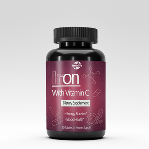 Complément de fer à marque privée OEM avec vitamine C |   Complément alimentaire pour l'énergie et la santé du sang |   ODM disponible pour 90 comprimés - Product Image 1