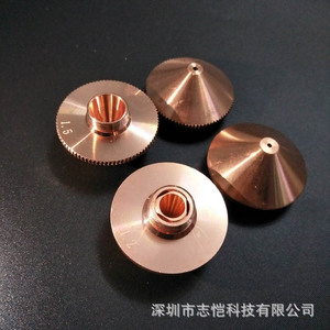 Laser Cutting Nozzle <b>28mm</b> Diameter 15mm Height Copper Plated For Fiber Laser 1064Nm High Accuracy - Product Image 2
