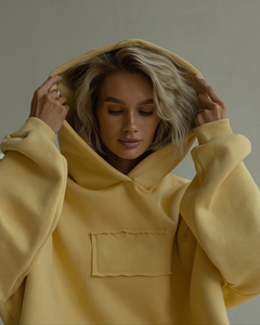 Sudadera con Capucha Extra Grande Personalizada para Mujer, Sudadera Cálida de Forro Polar Grueso, Estilo Casual con Hombros Caídos, Sudadera de Invierno, Directo de Fábrica - Product Image 5