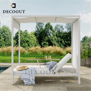 Modern Style <strong>Outdoor</strong> Sun Bed <strong>With</strong> UV Protection <strong>Canopy</strong> Garden Hotel Pool Side <strong>Daybed</strong> Aluminum <strong>Daybed</strong> - Product Image 2