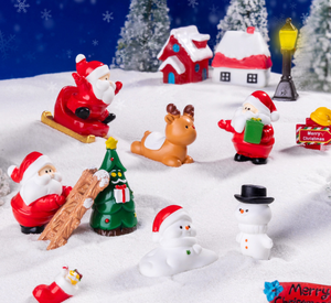 Feliz Navidad Santa Claus Reno regalo miniatura resina artesaní<span class=keywords><strong>a</strong></span> estatuilla pequeño adorno DIY Accesorios - Product Image 3