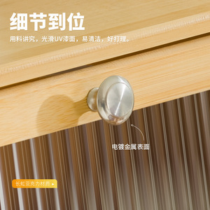 Desktop Storage Box Bamboo Cup Cabinet With Glass Door Kitchen Tableware Organizer <b>Rectangle</b> Standing Type Covered - Product Image 4