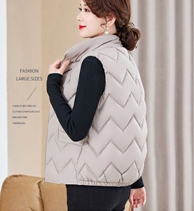 Automne hiver mi-âge femmes mode rembourré gilet gilet fermeture éclair poches <span class=keywords><strong>sans</strong></span> manches <span class=keywords><strong>matelassé</strong></span> <span class=keywords><strong>veste</strong></span> hauts chaud manteau gilet - Product Image 5