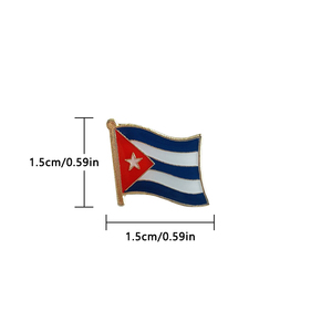 Broche en émail métallique époxy cristal drapeau national de Cuba, collection de souvenirs, cadeaux, accessoires pour revers de veste - Product Image 3