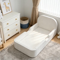 Lit d'appoint pour enfants en mousse haute densité OEM ODM, emballé sous vide, avec logo personnalisé, barrière de sécurité tout autour, canapé-lit pour tout-petits