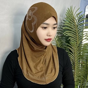Hijab de Cristal com Strass para Mulheres, Estilo da Arábia Saudita e Dubai, Lenço Islâmico para Uso Diário, Acessório Turco para a Cabeça - Product Image 2