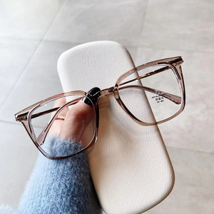 Montures de lunettes Qianai Square TR90 anti-lumière bleue, protection UV, unisexe, monture complète, verres PC, design irrégulier - Product Image 2