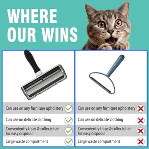 Self-Cleaning Pet Hair Remover Roller Removable Handle Reusable <b>Dog</b> Cat Fur Brush <b>Bed</b> <b>Sofa</b> Car Top Selling OEM Wholesale - Product Image 3