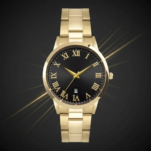 Orologio da <span class=keywords><strong>Uomo</strong></span> al Quarzo in Acciaio Inossidabile con Marchio Privato, Calendario, Cronometro, Resistente all'Acqua, Quadrante da 40mm, Design Minimalista Effetto Sole - Product Image 1