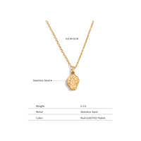 Collier pendentif chou mignon en acier inoxydable XY 1044 plaqué or 18 carats PVD, élégant, unique et étanche