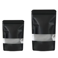 Impression personnalisée 3.5 pochettes noires en mylar à fermeture éclair refermable emballage alimentaire d'épices sac debout à fermeture éclair anti-odeur avec fenêtre