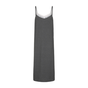 Camisón Personalizable de Talla Grande para las Cuatro Estaciones, Suave, Cómodo y Sexy, sin Mangas, con Encaje, Color Gris Leche, Seda, para Mujer - Product Image 1