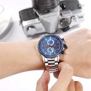 2025 Excelente calidad 3ATM Impermeable Moda de negocios Reloj para hombre Tres diales multifunción Relojes - Product Image 6