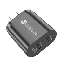 Chargeur rapide universel EU/UK/US PD40W QC3.0 Type-C avec rotation à 360 degrés, adaptateur de téléphone portable électrique