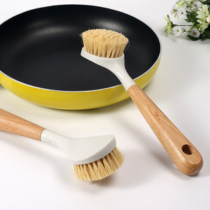 Sisal Wood Handle Pot Scrubber Multi Functional Long Handled Kitchen <b>Cleaning</b> <b>Brush</b> <b>For</b> Pots And Dishes - Product Image 2