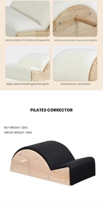 Baril correcteur <span class=keywords><strong>de</strong></span> colonne vertébrale en bois massif professionnel pour Pilates - Revêtement en microfibre et rembourrage en éponge haute densité pour le fitness du tronc - Product Image 5
