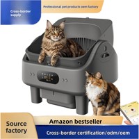 Bac à litière pour chat silencieux à ouverture par le haut de 72 L, bac à litière automatique autonettoyant pour plusieurs chats, toilette intelligente pour animaux de compagnie avec désodorisation, capteur de sécurité, WiFi, LED