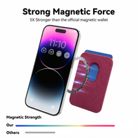 Portefeuille magnétique pour téléphone avec logo personnalisé, en cuir PU fin, compatible MagSafe, universel pour iPhone 18 17 Samsung Android