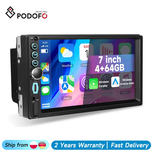 Radio para Auto Podofo de 7'' con CarPlay, 4+64GB, Pantalla Táctil Android, GPS, WiFi, FM, RDS, para Tablero Universal - Product Image 1