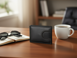 Portafoglio da Uomo in Vera Pelle, Chiusura a 7 Pieghe, Stile Minimalista, Ideale come Regalo - Product Image 2