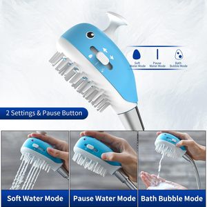Whale Shape Pets Dogs Sprayer and Scrubber <strong>Shower</strong> Tool <strong>Head</strong> Bath <strong>Attachment</strong> with 3 Modes - Product Image 4