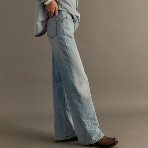 Jeans Anchos de Mezclilla para Mujer, Cintura Alta, Estilo Baggy, 100% Algodón, Venta al Por Mayor - Product Image 2