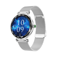 Reloj Inteligente para Mujer con Asistente de Voz IA, Pantalla Táctil, Respuesta de Llamadas, Compatibilidad con Música, Aplicación IOS, Reloj Inteligente de Acero Inoxidable para Mujer con Calendario