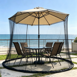 <span class=keywords><strong>Parasol</strong></span> <span class=keywords><strong>de</strong></span> jardin extérieur avec moustiquaire, base lestée avec tuyau d'évacuation d'eau, coupe-vent, en polyester, indice d'étanchéité >3000mm - Product Image 4