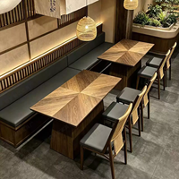 Collection de mobilier de salle à manger commercial en rotin moderne, ambiance naturelle, chaises tissées texturées, table à base lourde, mobilier de restaurant