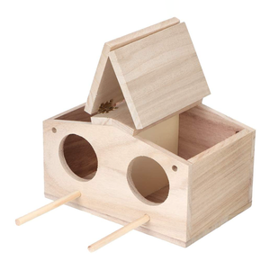 Suministro de fábrica Precio atractivo Nido de madera para mascotas Jaula de cría Pájaro Canario Casa de pájaros de madera - Product Image 5