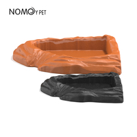 NOMOY PET Reptile alimentation plat coin bol en forme d'éventail imitation roche nourriture eau plat pour lézard barbu Dragon caméléon
