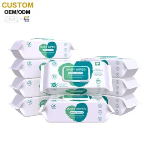 Custom Sensitive Water Based Babyr Wipes Unscented Baby's Wet Wipes For Children Soft Biodegradable Material Baby Wipes