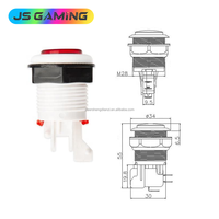 Boutons de jeu d'arcade en plastique JSgaming OEM ODM, différentes couleurs, accessoires pour machines de jeu d'arcade