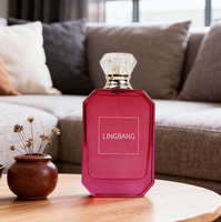 Flacon de parfum rectangulaire en verre de luxe avec pulvérisateur à pompe, couleur personnalisée, 30 ml/50 ml/100 ml, flacons vides